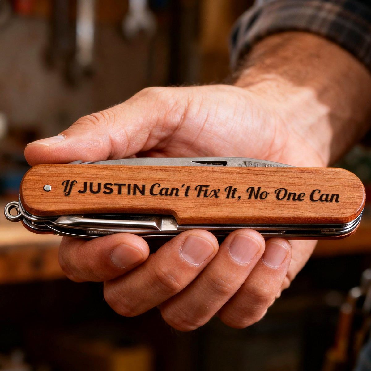 Das perfekte Geschenk für ihn – personalisiertes Mechaniker-Taschenmesser – 8-Funktionen-Multitool