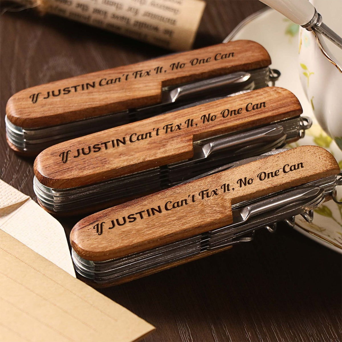 Das perfekte Geschenk für ihn – personalisiertes Mechaniker-Taschenmesser – 8-Funktionen-Multitool