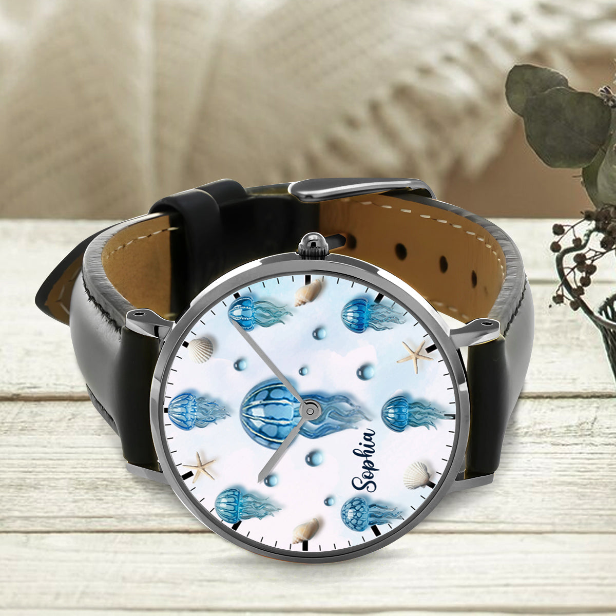Personalisierte Armbanduhr für Quallenliebhaber