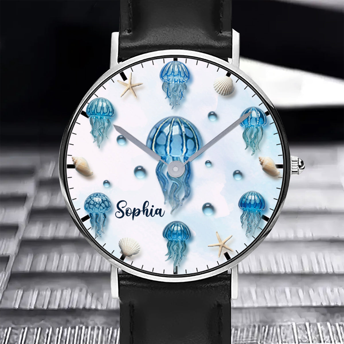 Personalisierte Armbanduhr für Quallenliebhaber