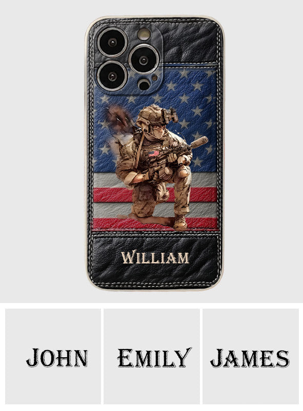 Military Art - Personalized Veteran Leather Phone Case