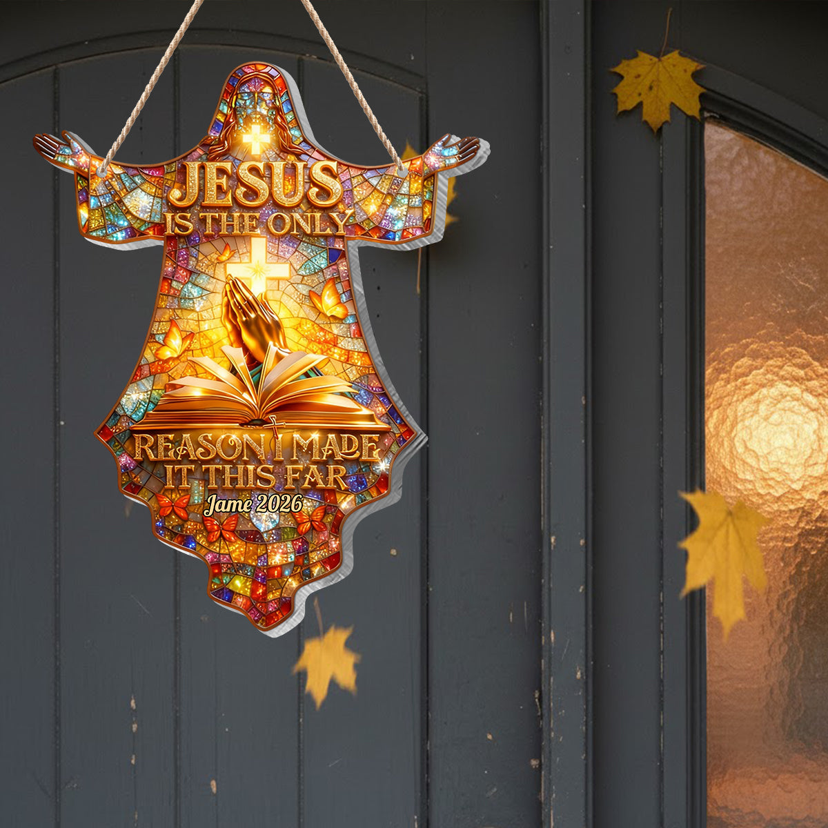 Jesus ist der einzige Grund, warum ich es so weit geschafft habe – Personalisiertes christliches LED-Licht-Acryl-Schild