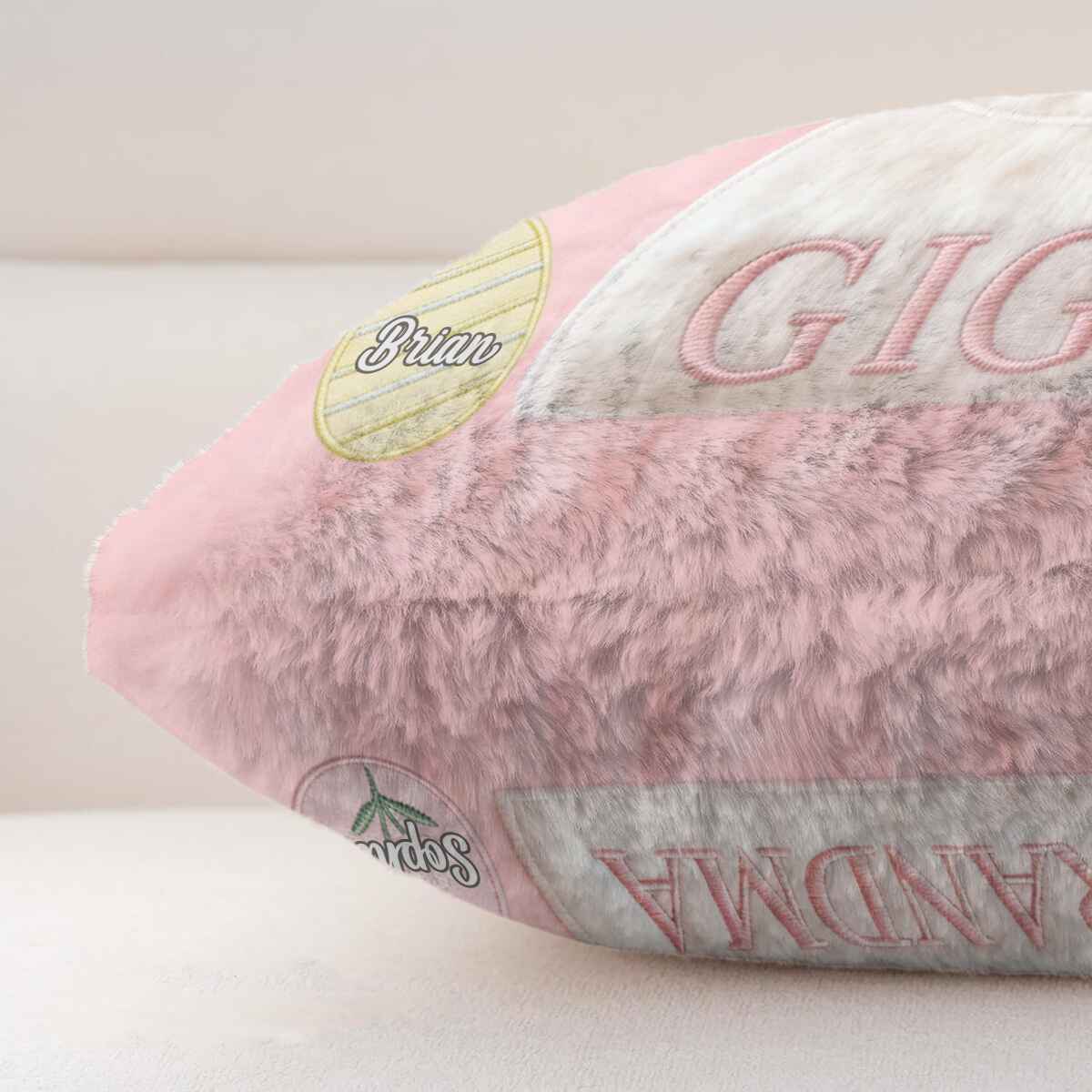 Easter Gift For Grandma, Mom - Personalized Grandma Faux Fur Square Pillow