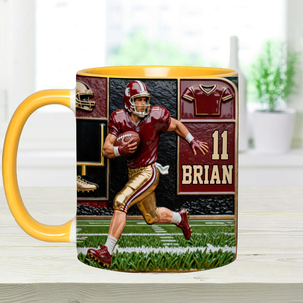 Love Football - Personalized Football Accent Mug