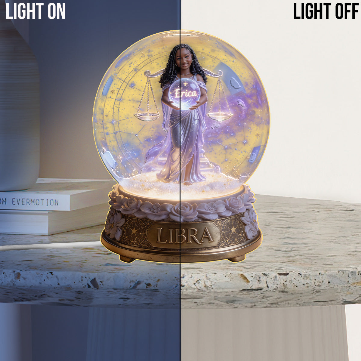 Individuell gestaltbares Horoskop-Nachtlicht im Sternzeichen-Stil mit Foto – Personalisierte LED-Nachtleuchte aus Acryl mit Horoskop-Motiv