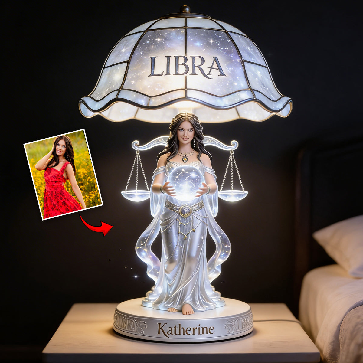 Custom Any Photo Zodiac Style - Personalized Self Love Acrylic LED Night Light