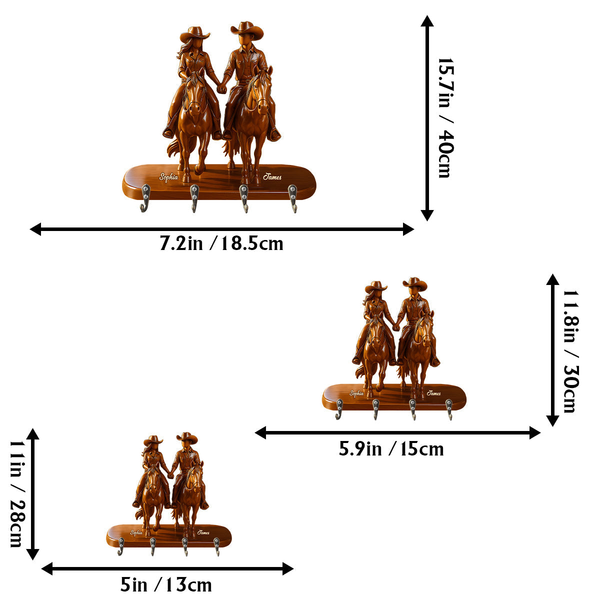 Reitpartner fürs Leben – Personalisierter Schlüsselhalter in Cowgirl-Form