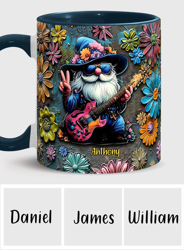 Hippie-Gnome – Personalisierte Tasse mit Hippie-Akzent