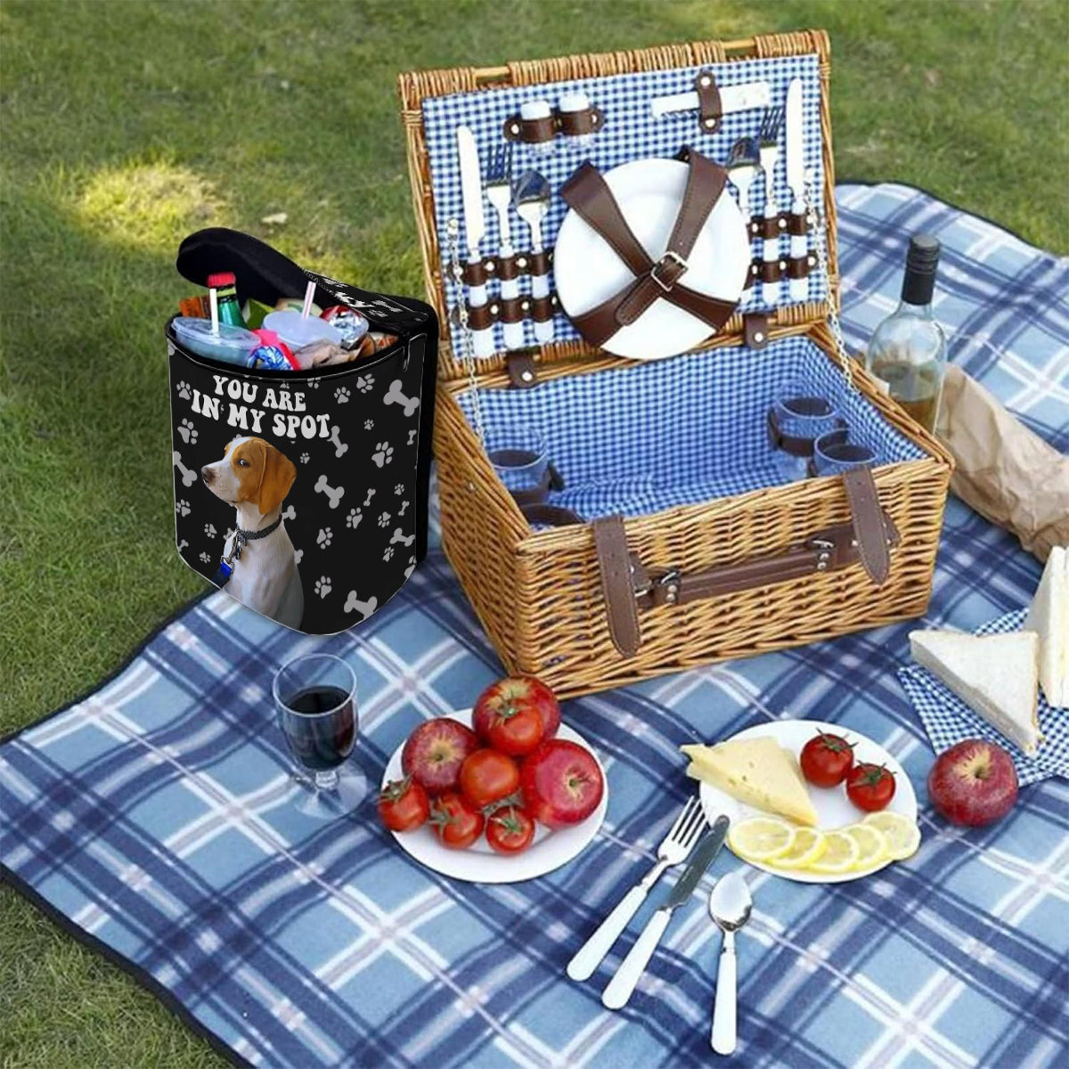 Du bist auf meinem Platz – Personalisierter tragbarer Auto-Mülleimer/Organizer für Hunde