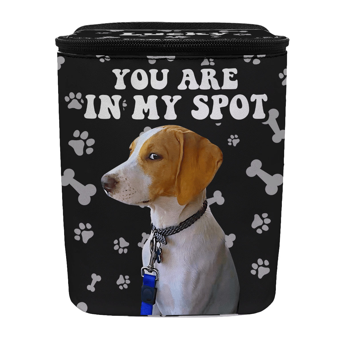 Du bist auf meinem Platz – Personalisierter tragbarer Auto-Mülleimer/Organizer für Hunde