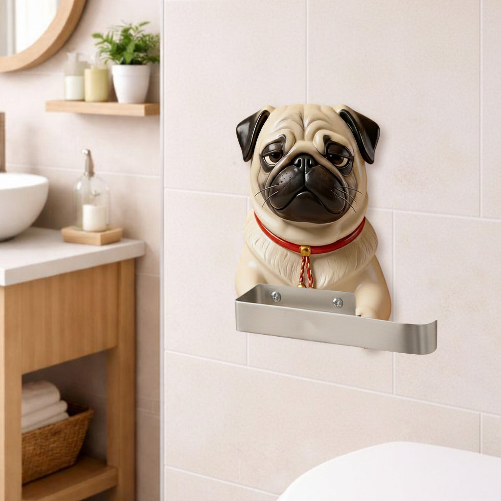 Individuell gestaltbarer Toilettenpapierhalter mit Hund – nach Foto.