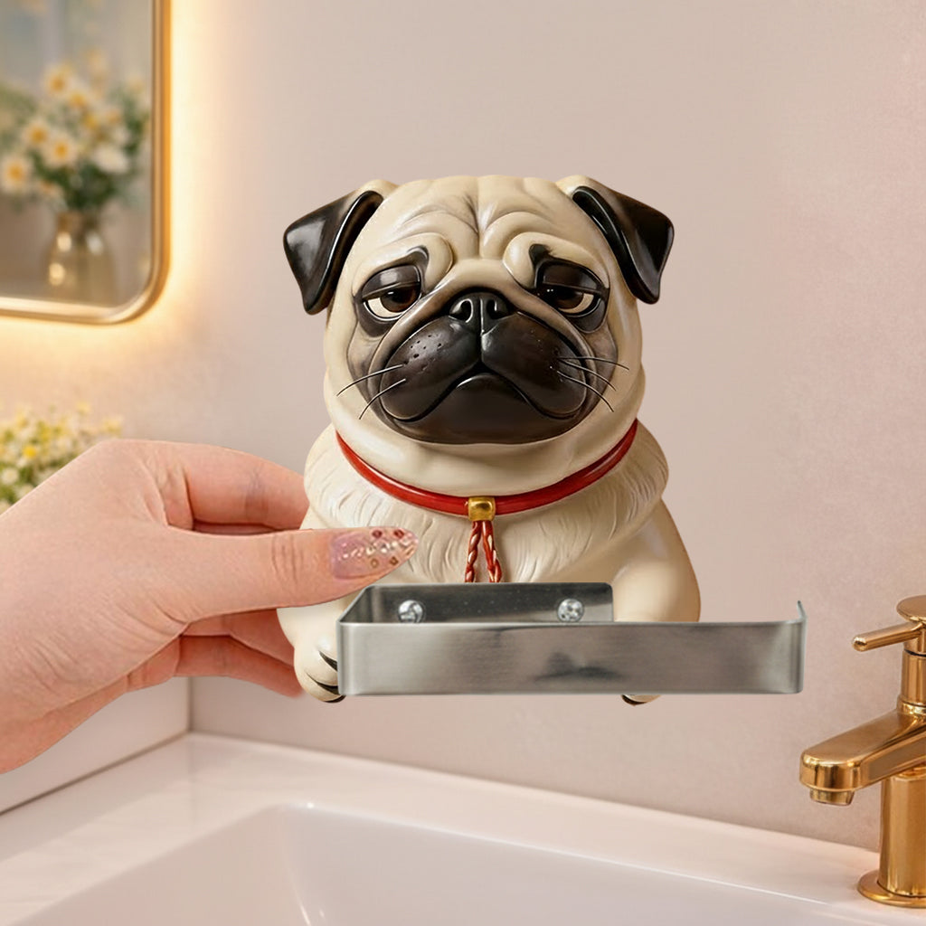 Individuell gestaltbarer Toilettenpapierhalter mit Hund – nach Foto.