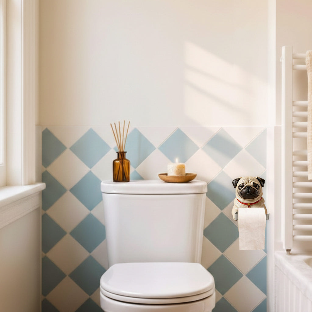 Individuell gestaltbarer Toilettenpapierhalter mit Hund – nach Foto.