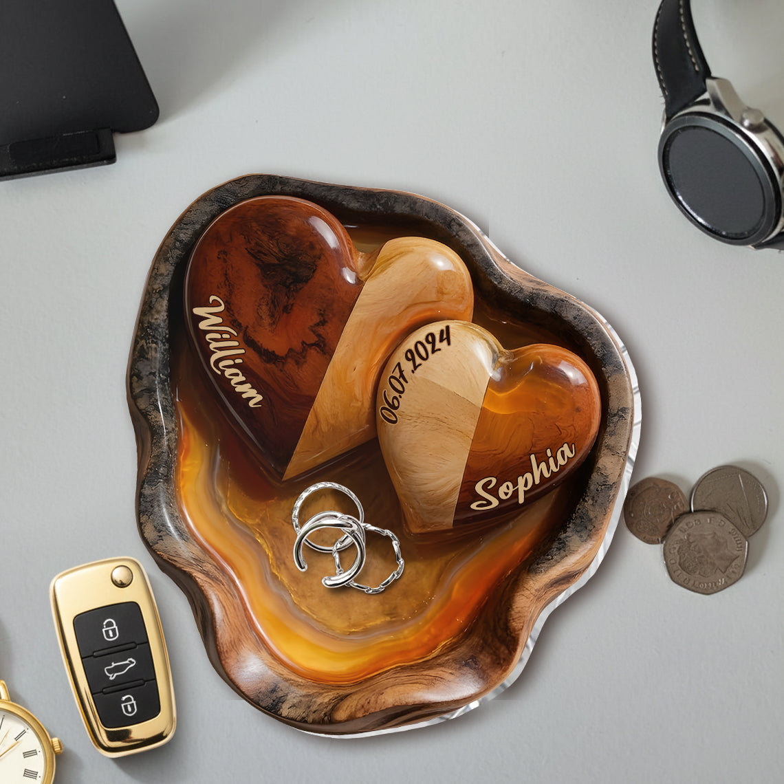 Du und Ich, wir schaffen das - Personalisierbares Paar Ablagetablett