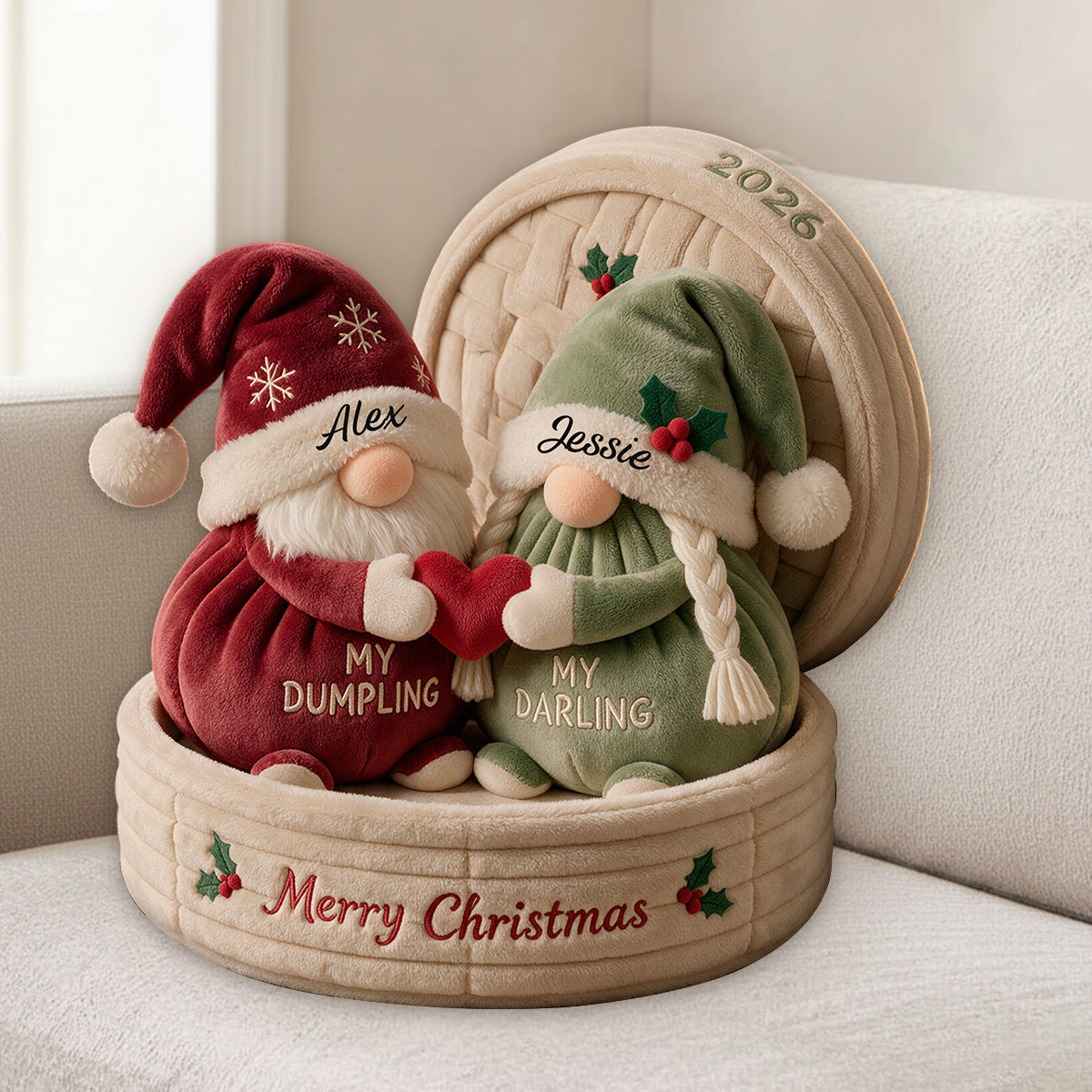 My Dumpling My Darling - Personalized Couple Premium Faux Fur Pillow