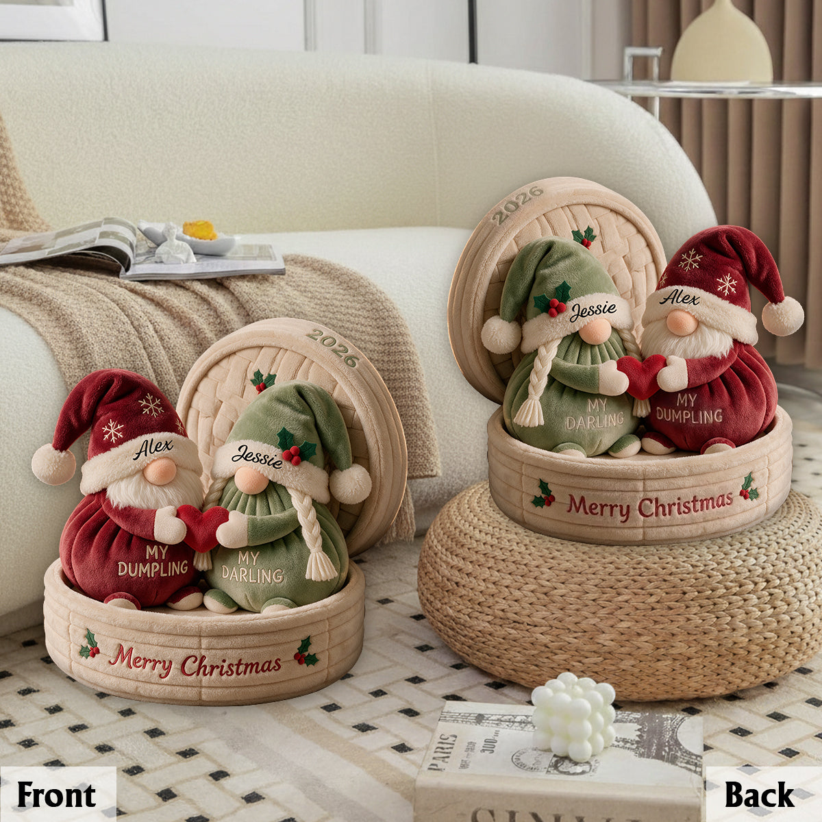 My Dumpling My Darling - Personalized Couple Premium Faux Fur Pillow