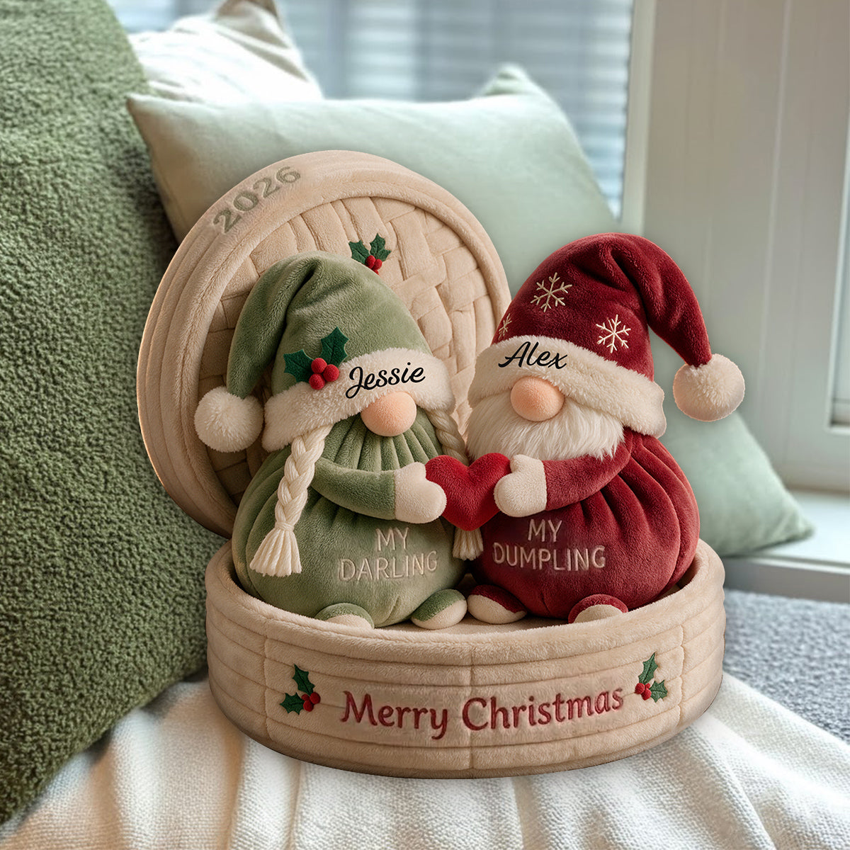 My Dumpling My Darling - Personalized Couple Premium Faux Fur Pillow