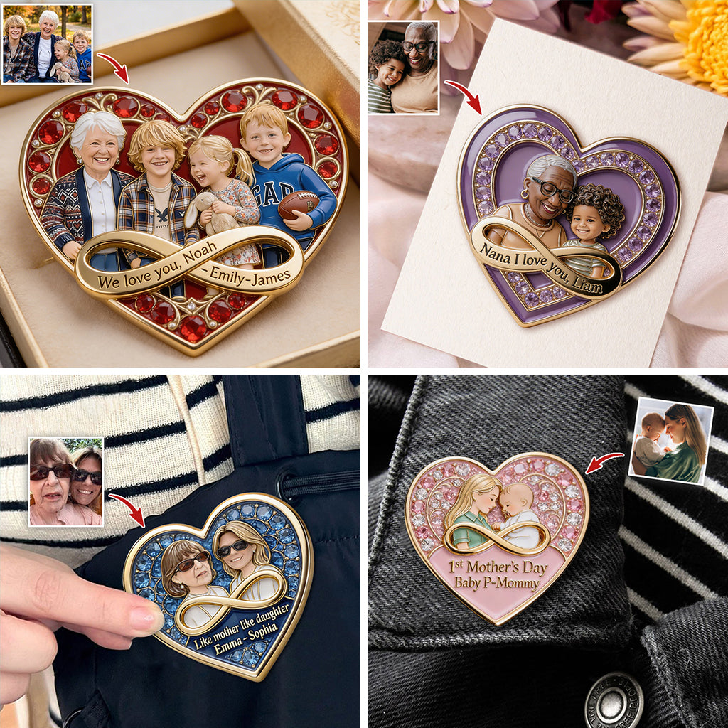I Love You - Personalized Mother Pin