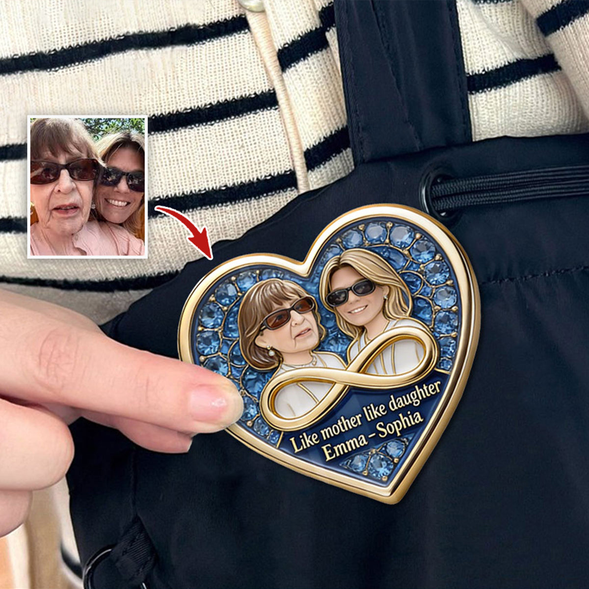 I Love You - Personalized Mother Pin