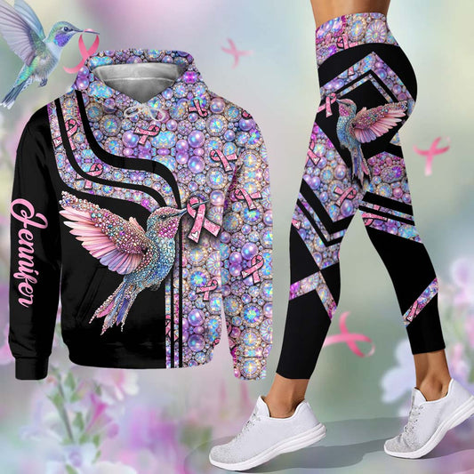 Pink Hummingbird – Personalisierter Hoodie und Leggings zur Sensibilisierung für Brustkrebs