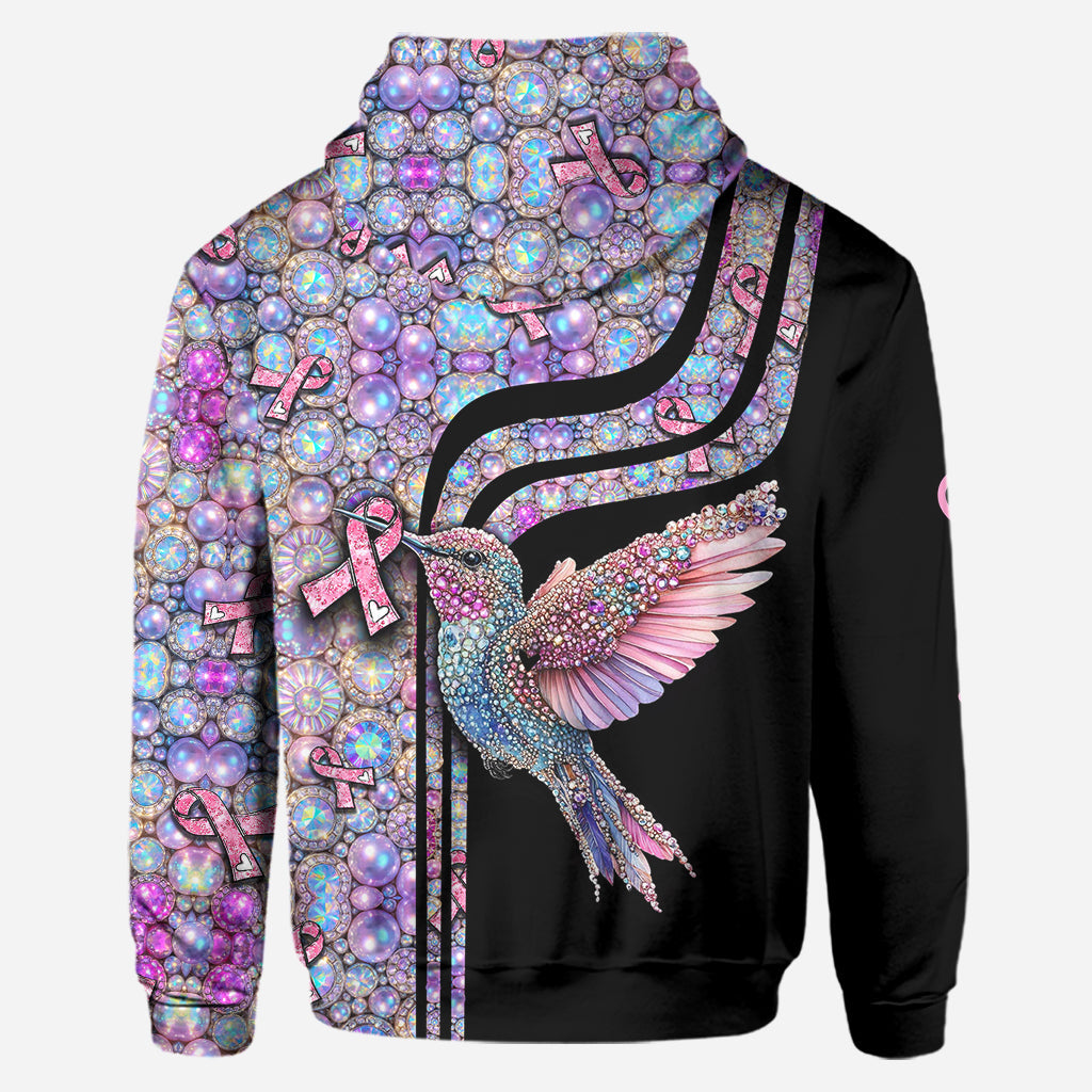Pink Hummingbird - Personalized Breast Cancer Awareness Hoodie and Leggings