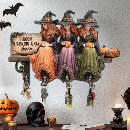 Bloom Parking - Personalized Witch Custom Shaped Key Rack