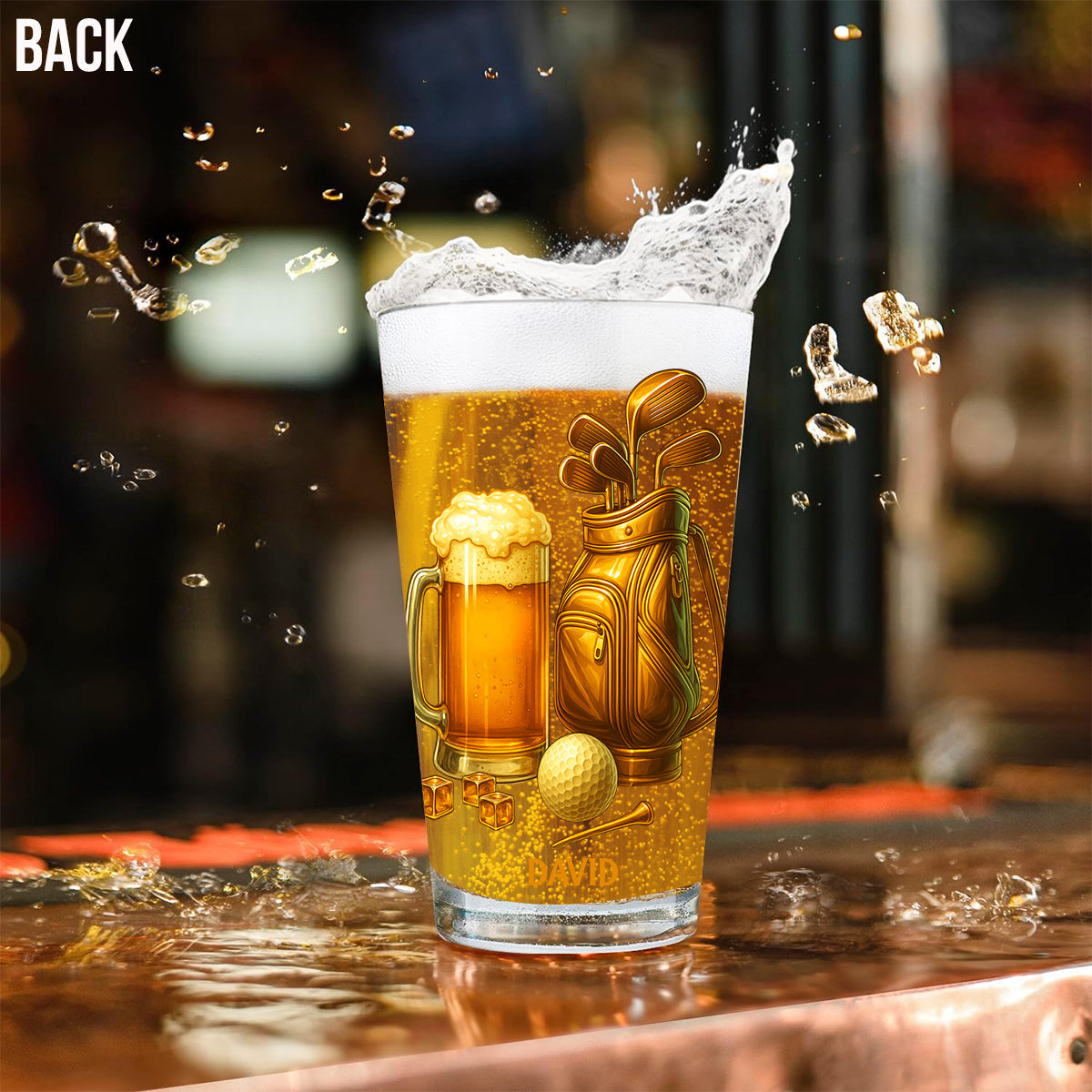 Beer & Golf - Personalized Golf Beer Glass