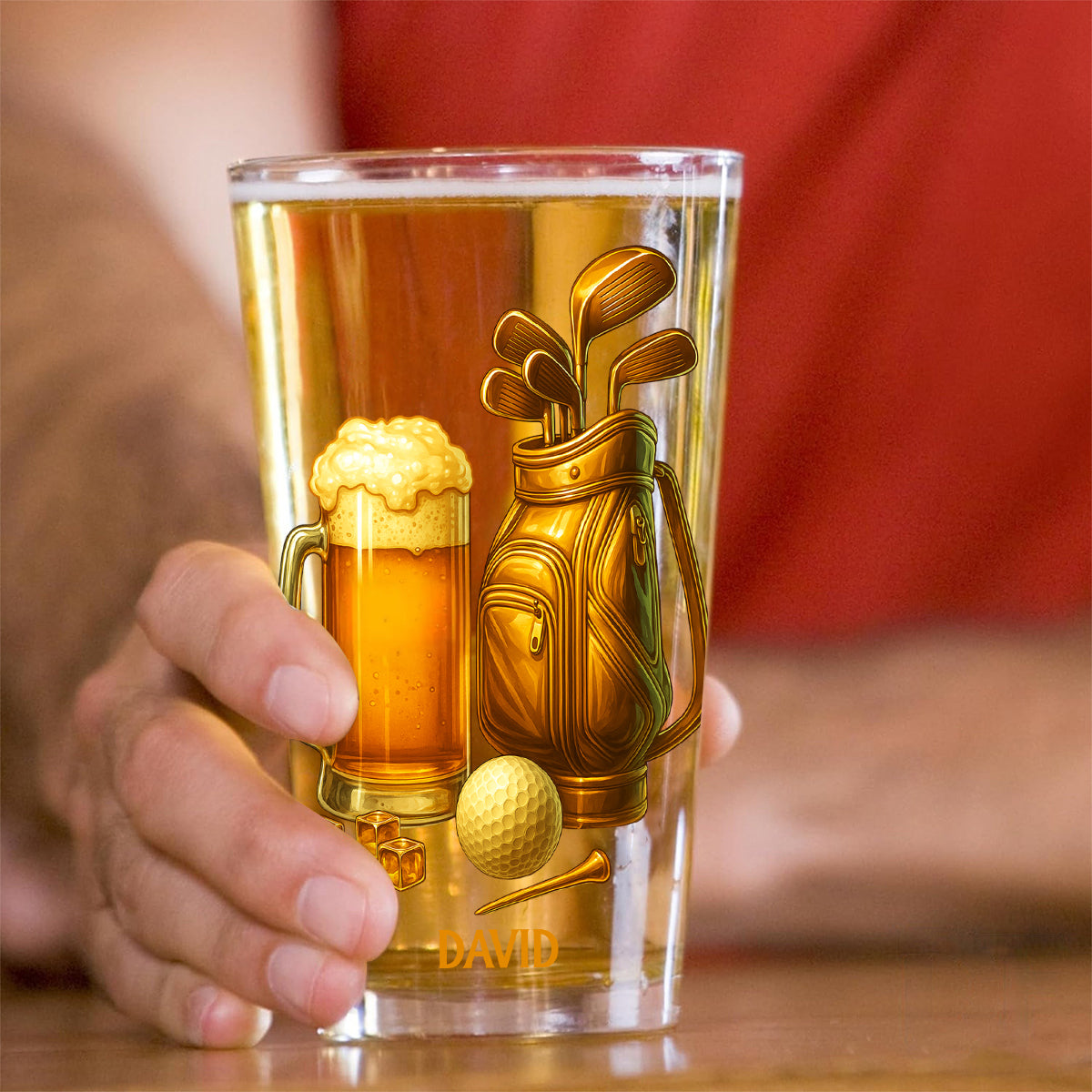Beer & Golf - Personalized Golf Beer Glass