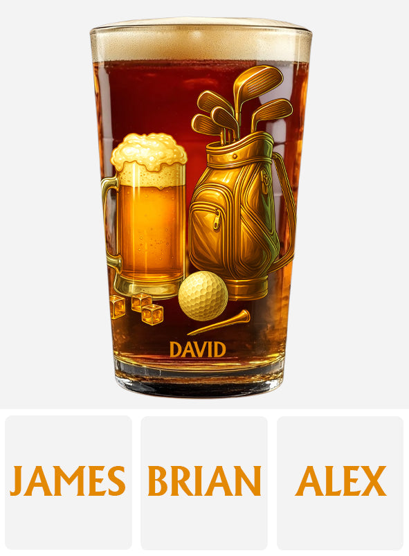 Beer & Golf - Personalized Golf Beer Glass