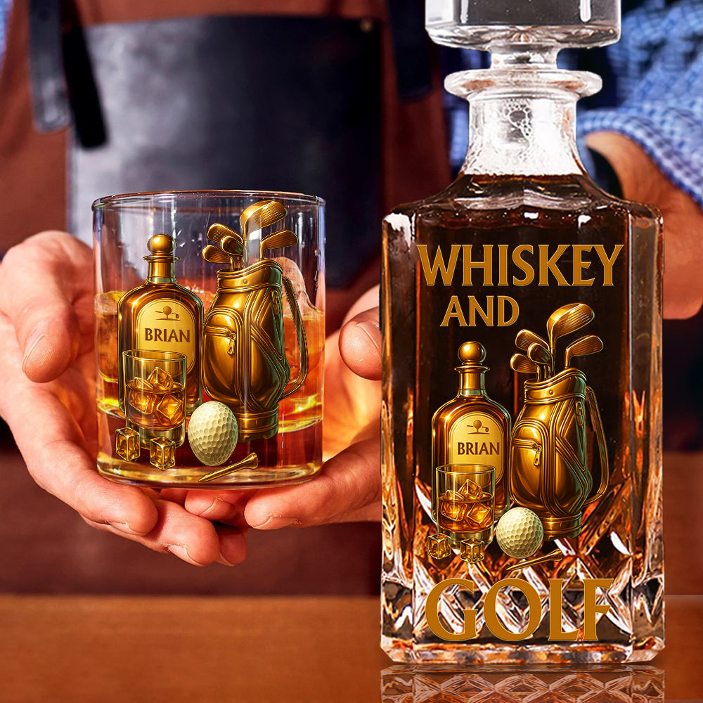 Whiskey & Golf – Personalisiertes Golf-Whiskeyglas