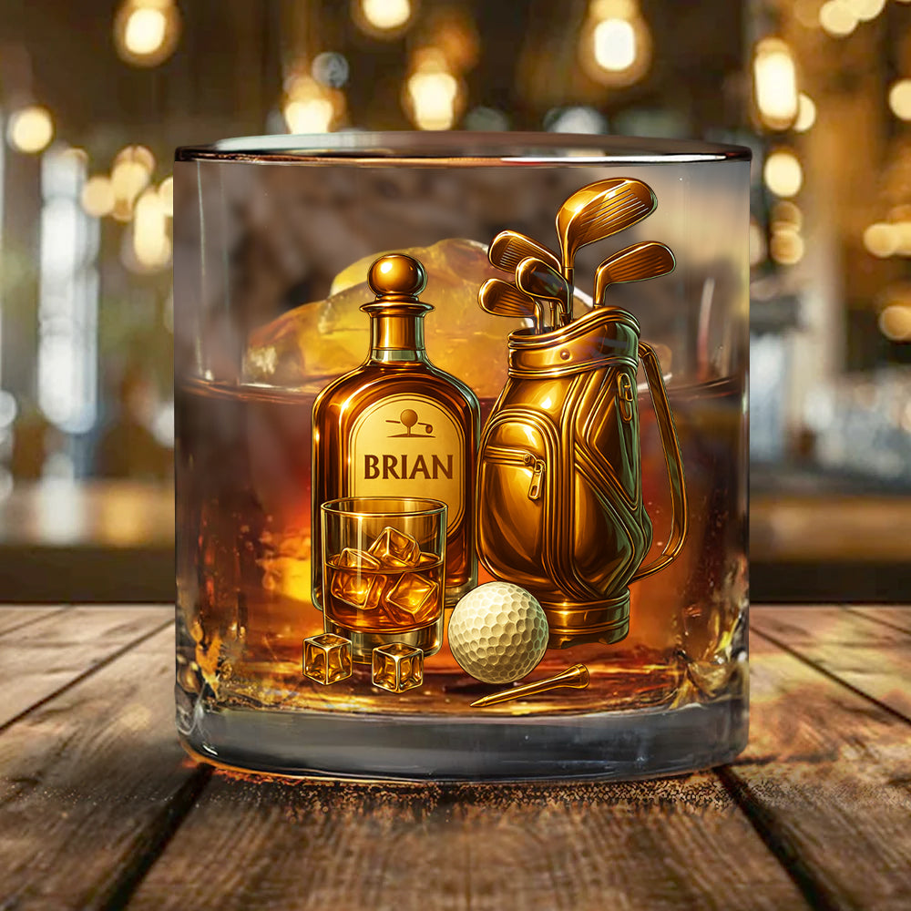 Whiskey & Golf – Personalisiertes Golf-Whiskeyglas
