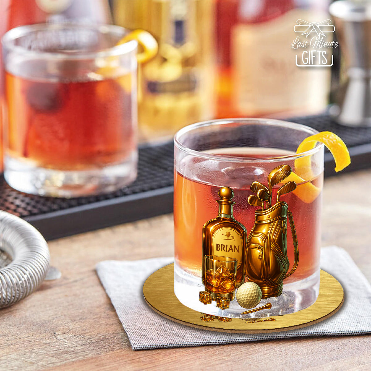 Whiskey & Golf – Personalisiertes Golf-Whiskeyglas
