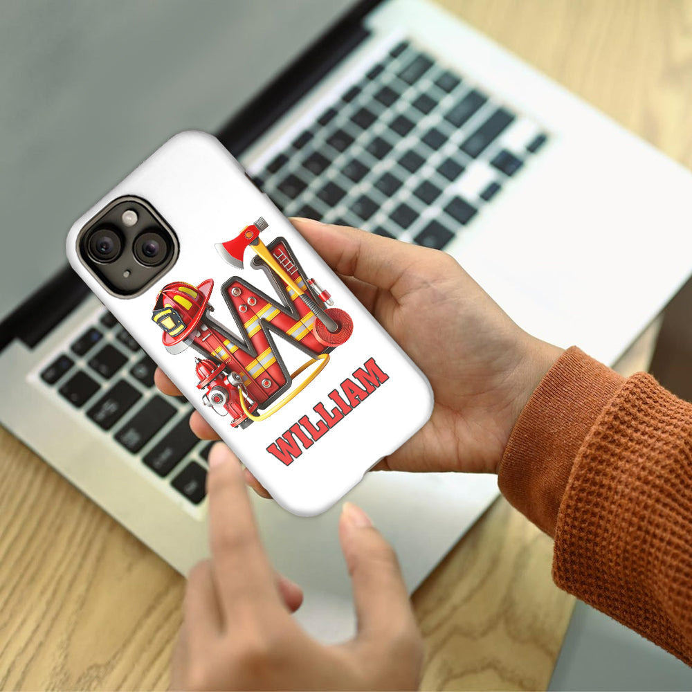 Alphabet Feuerwehrmann – Personalisierte Handyhülle mit Feuerwehrmotiv und Volldruck