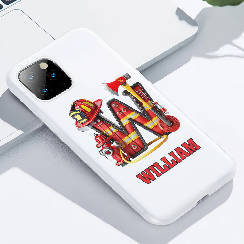 Alphabet Feuerwehrmann – Personalisierte Handyhülle mit Feuerwehrmotiv und Volldruck