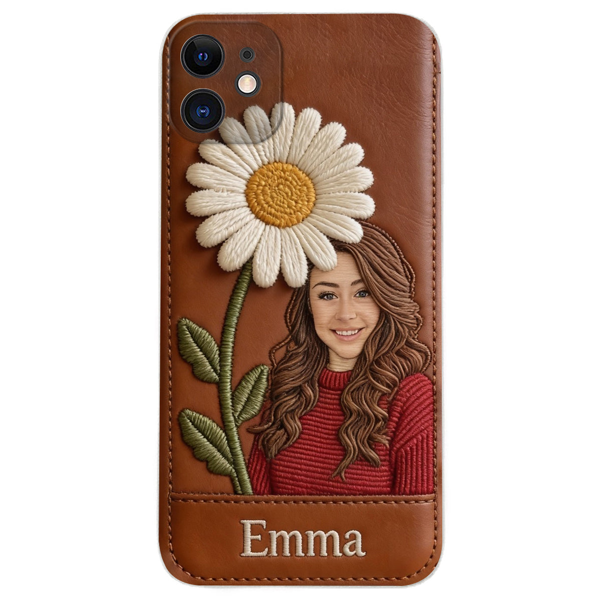 Custom Any Photo Birthmonth Flower - Personalized Self Love Leather Phone Case