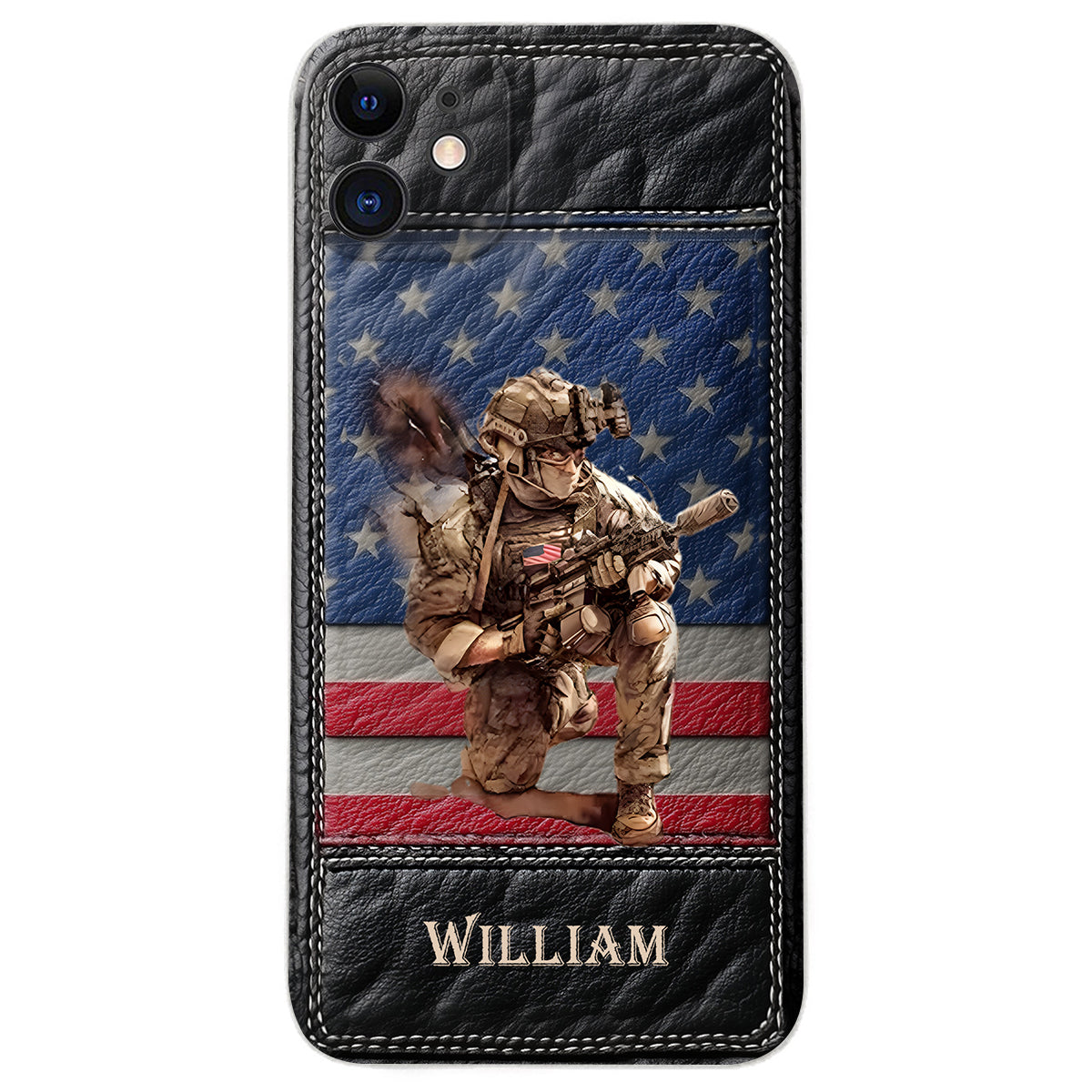Military Art - Personalized Veteran Leather Phone Case