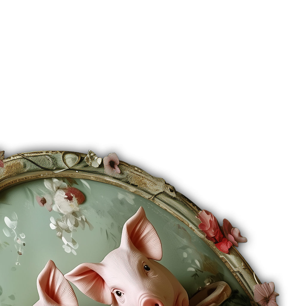 Floral Farm Animals - Personalized Farmer Cut Metal Sign