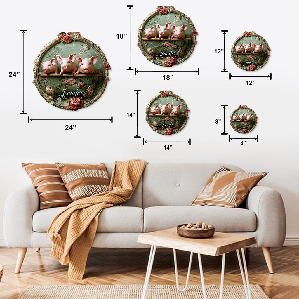 Floral Farm Animals - Personalized Farmer Cut Metal Sign