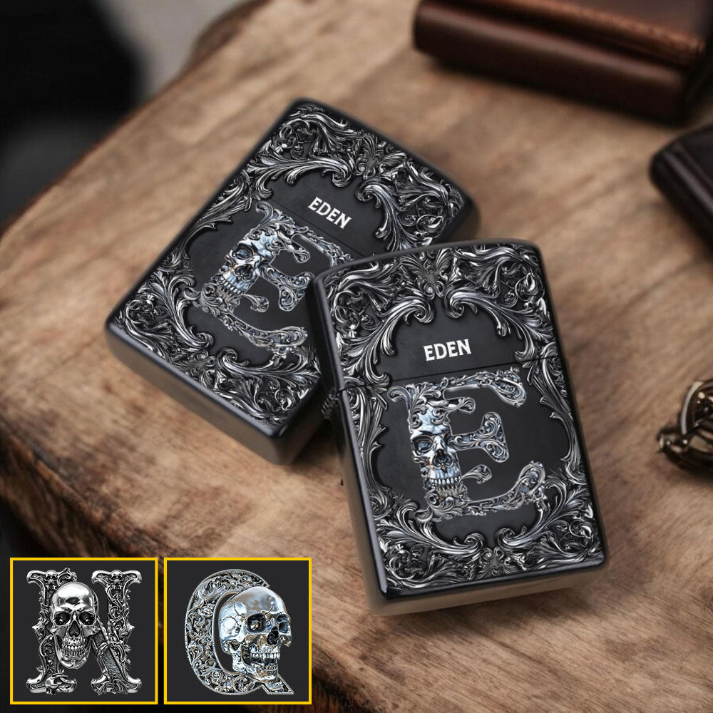 Silver Skull Letter - Personalized Skull Lighter