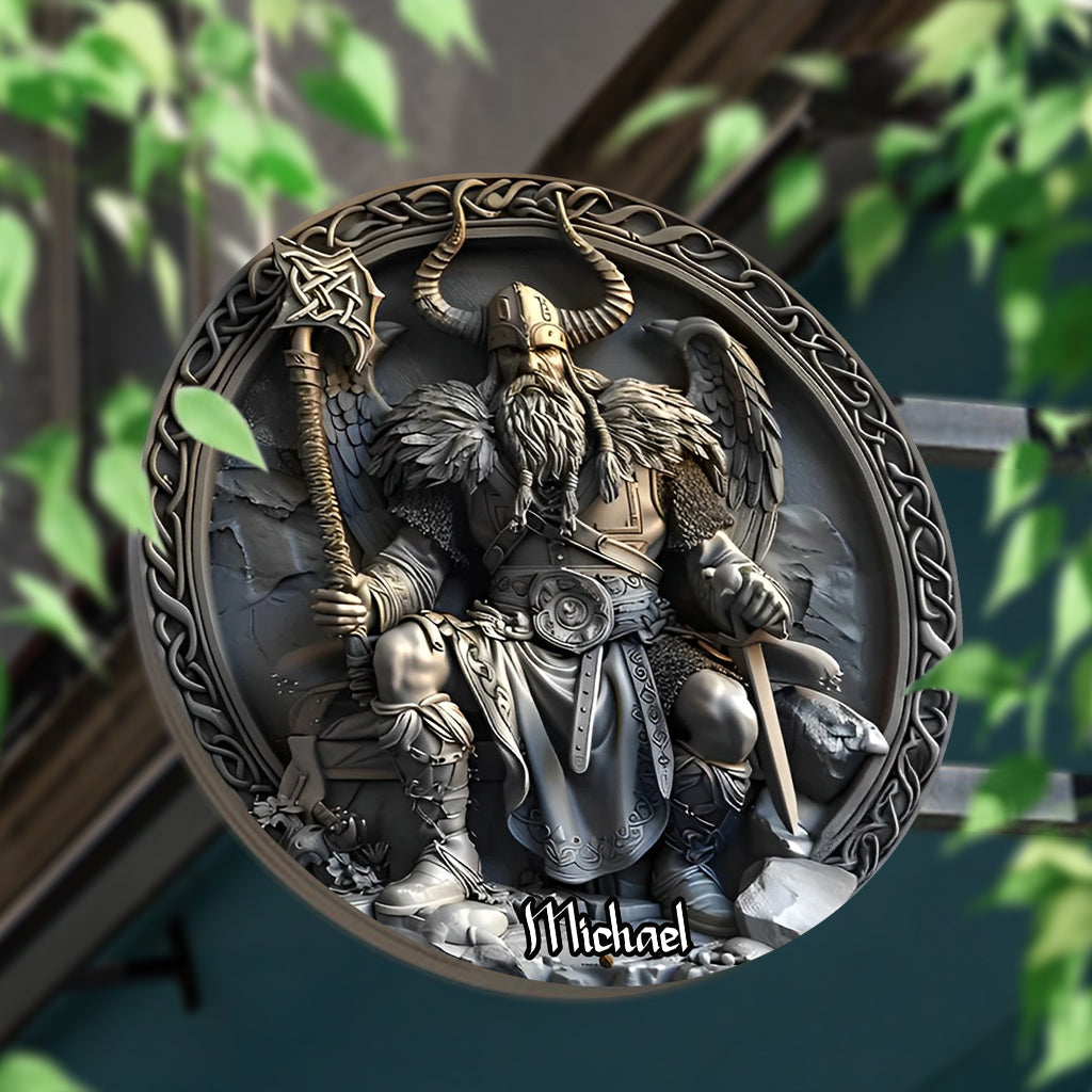 Wikinger – Personalisiertes rundes Wikinger-Metallschild