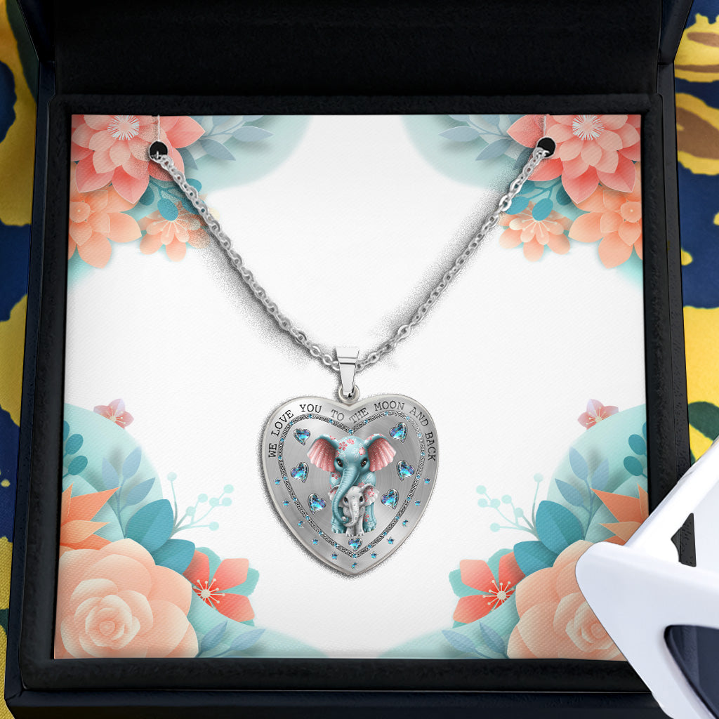 To The Moon And Back - Gift for grandma, mom, aunt - Personalized Heart Pendant Necklace