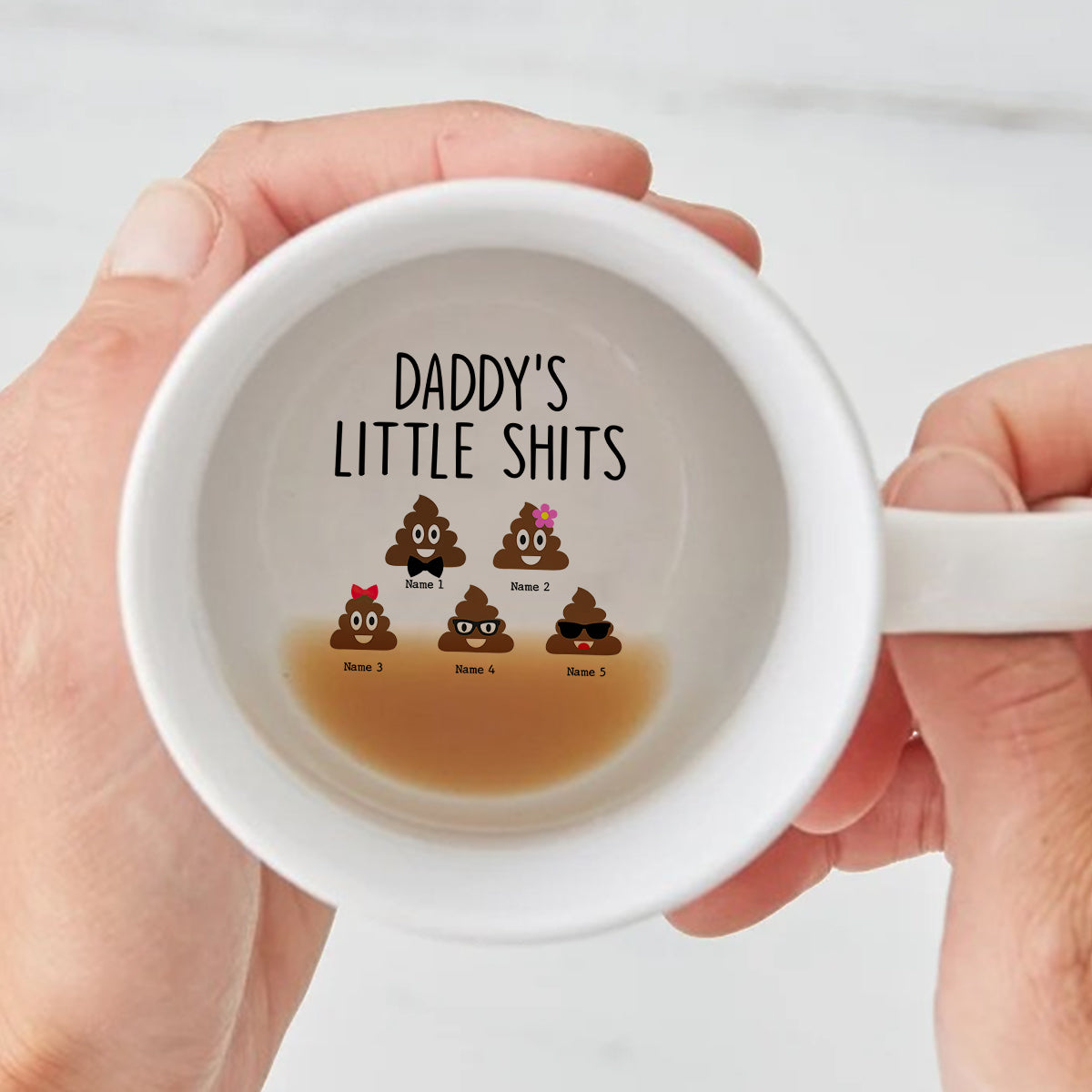 Papas kleine Lieblinge – Personalisierte Tasse mit versteckter Vaterbotschaft