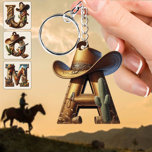 Western Letter - Personalized Keychain