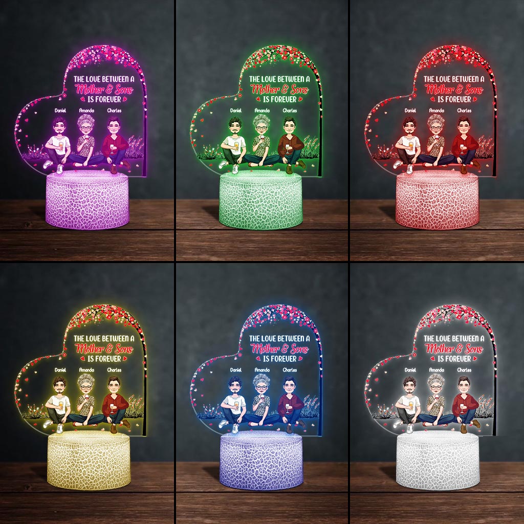 Die Liebe zwischen Mutter und Tochter/Sohn – Geschenk für Mama, Tochter, Sohn – Personalisierte, geformte Leuchtplatte
