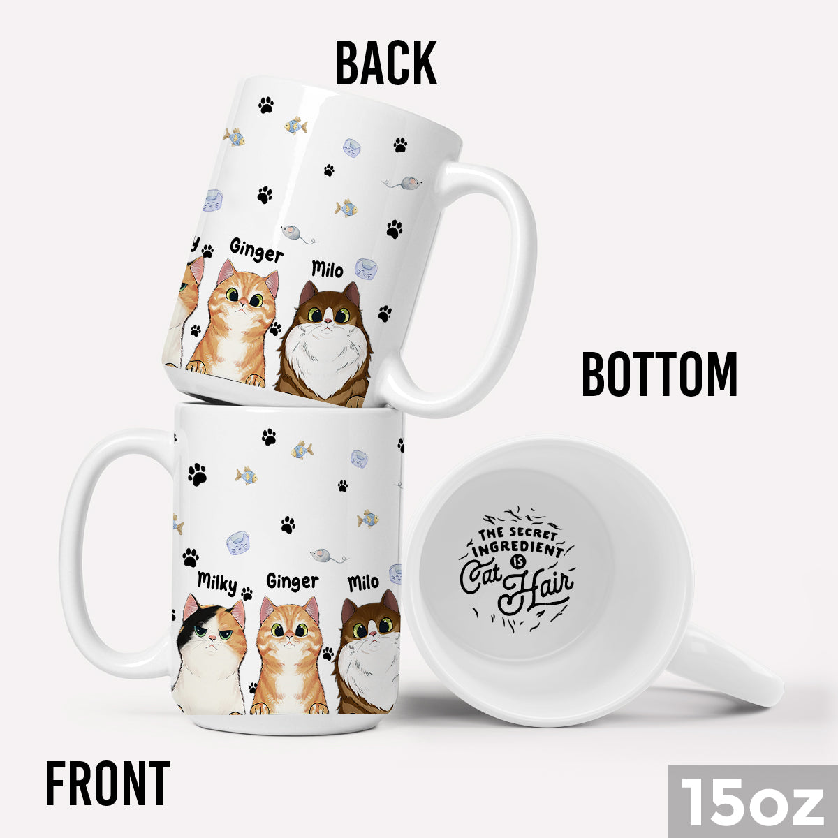 The Secret Ingredient - Personalized Cat Hidden Message Mug