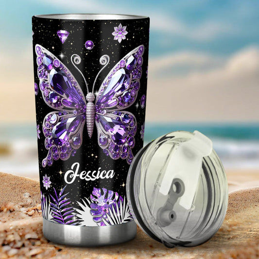 Stunning Butterfly - Personalized Butterfly Tumbler