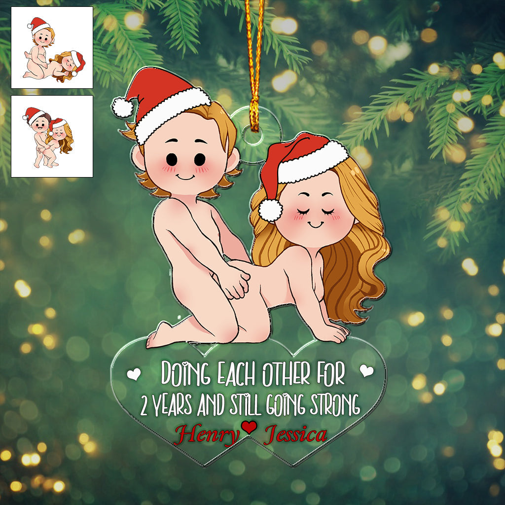 Doing Each Other - Personalized Couple Custom Shaped Ornament