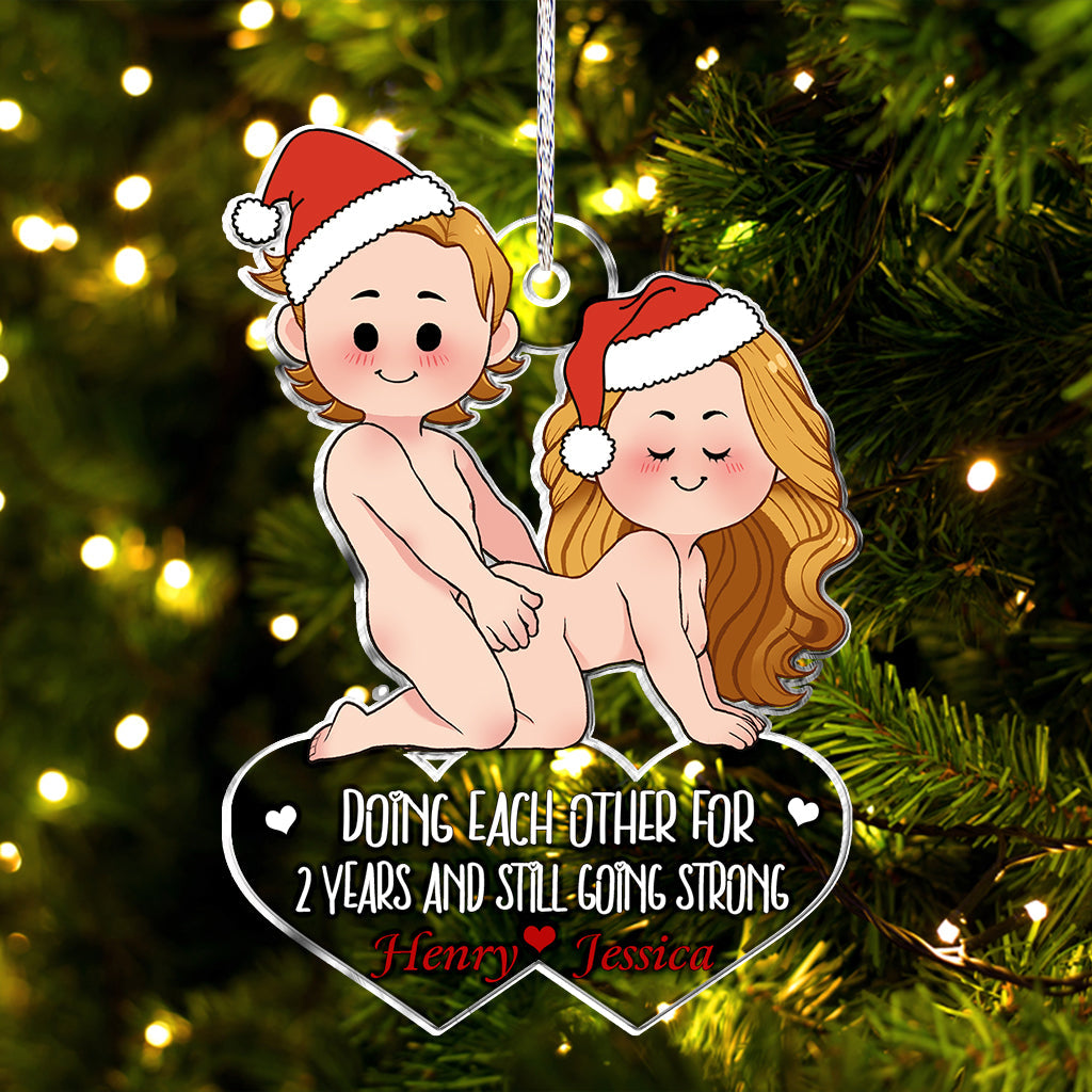 Doing Each Other - Personalized Couple Custom Shaped Ornament