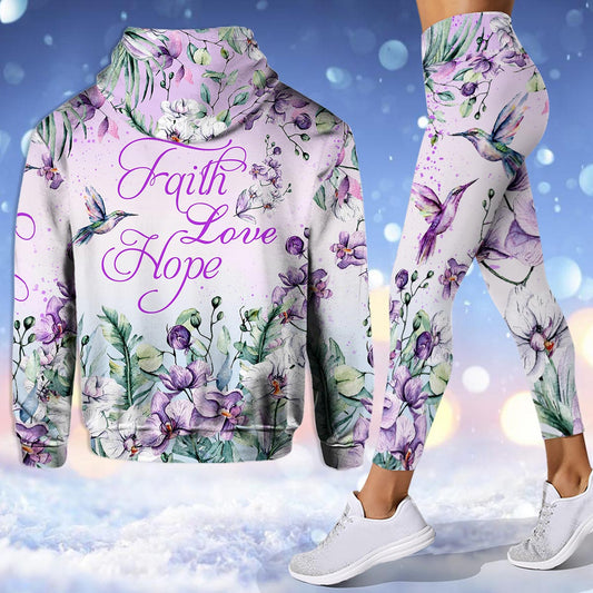 Glaube, Hoffnung, Liebe – Personalisierter christlicher Hoodie und Leggings