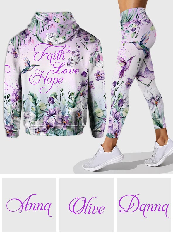 Glaube, Hoffnung, Liebe – Personalisierter christlicher Hoodie und Leggings